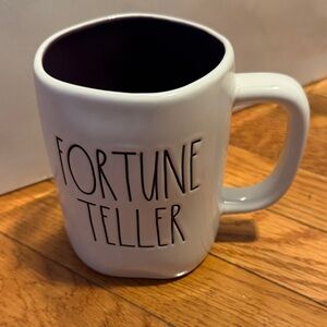 Rae Dunn Fortune Teller Ceramic Mug with purple interior